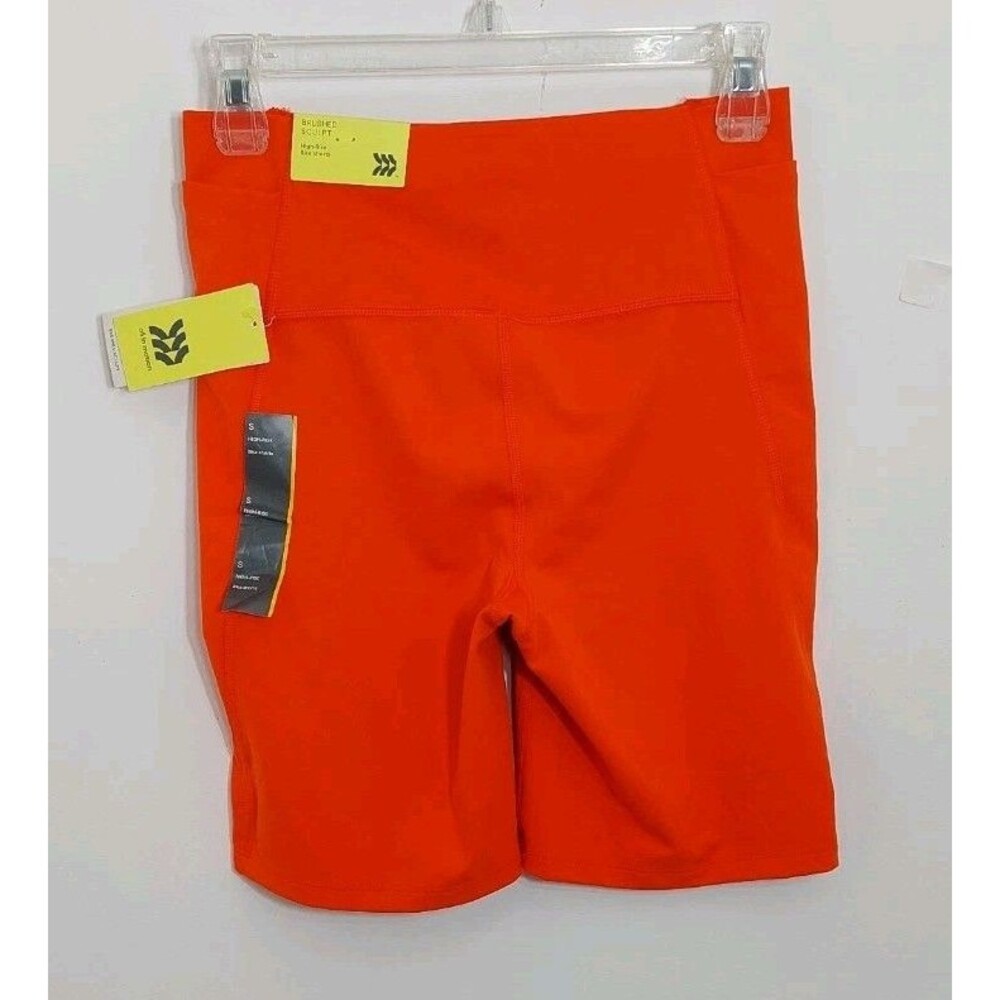 All In Motion Women's Size Small High Rise Bike Short Orange Scuplt UPF 50+ - Picture 5 of 10